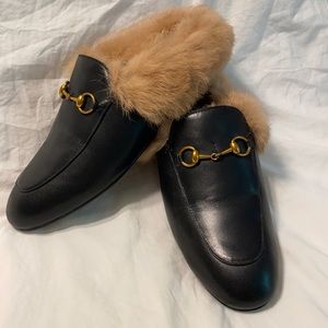 Cute leather fur lined loafers